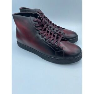 Belvedere David Mens Antique Burgundy Leather High Top Sneakers Shoes 8 D Brazil